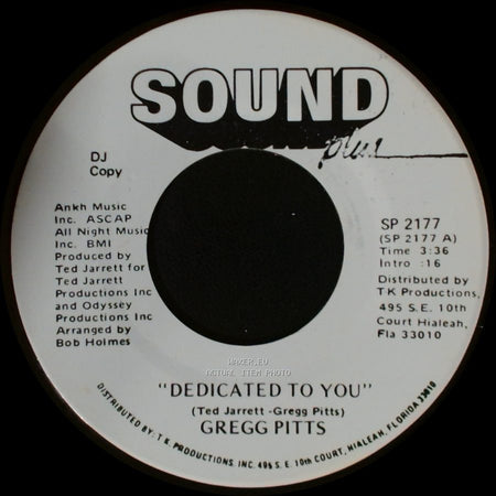 Gregg Pitts - Back To Back / Dedicated To You side B