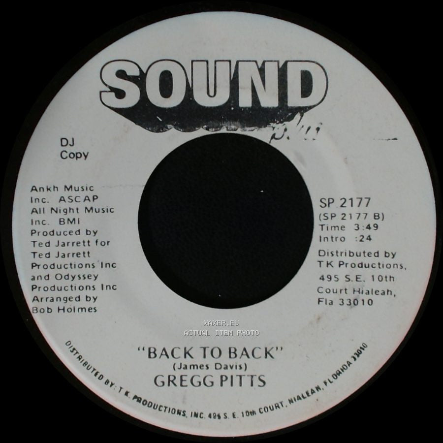 Gregg Pitts - Back To Back / Dedicated To You side A