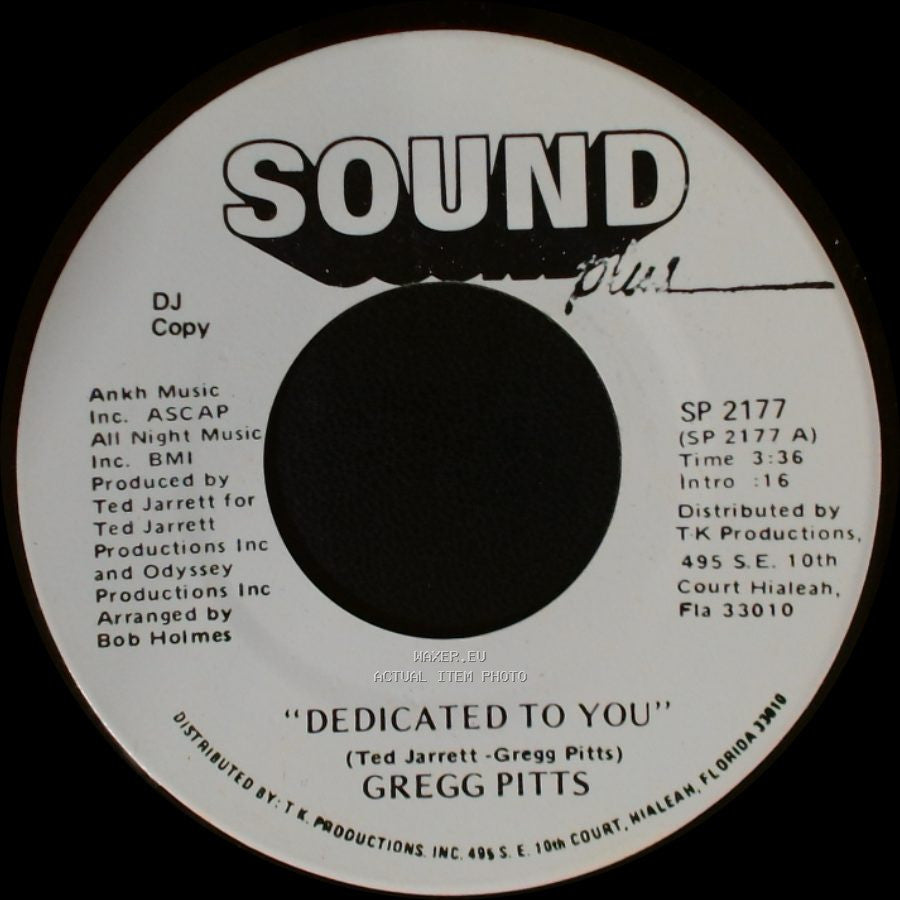 Gregg Pitts - Back To Back / Dedicated To You side B