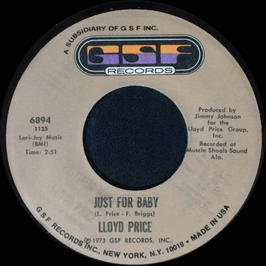 Lloyd Price - Just For Baby / Love Music side B