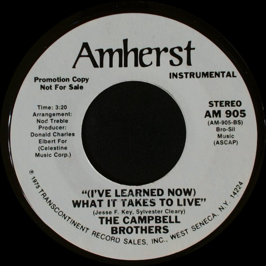 The Campbell Brothers - (I've Learned Now) What It Takes To Live / "(I've Learned Now) What It Takes To Live" side B