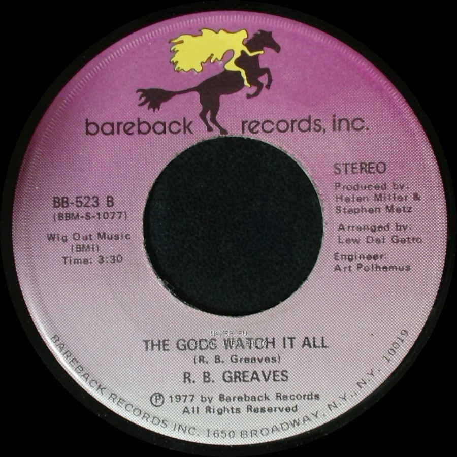 R. B. Greaves - Who's Watching The Baby (Margie) / The Gods Watch It All side B