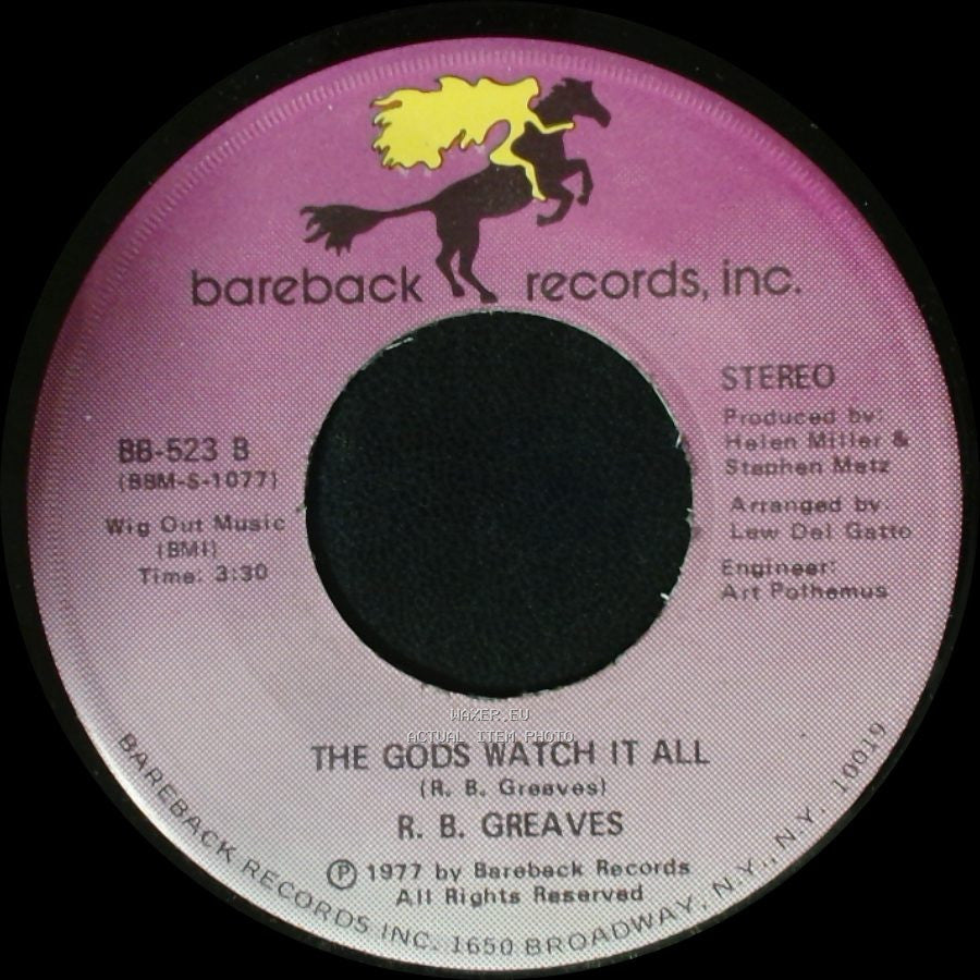 R. B. Greaves - Who's Watching The Baby (Margie) / The Gods Watch It All side B