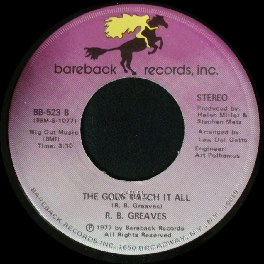 R. B. Greaves - Who's Watching The Baby (Margie) / The Gods Watch It All side B