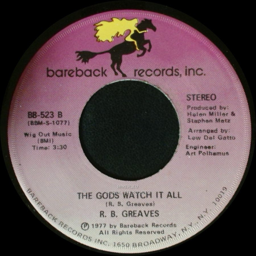 R. B. Greaves - Who's Watching The Baby (Margie) / The Gods Watch It All side B