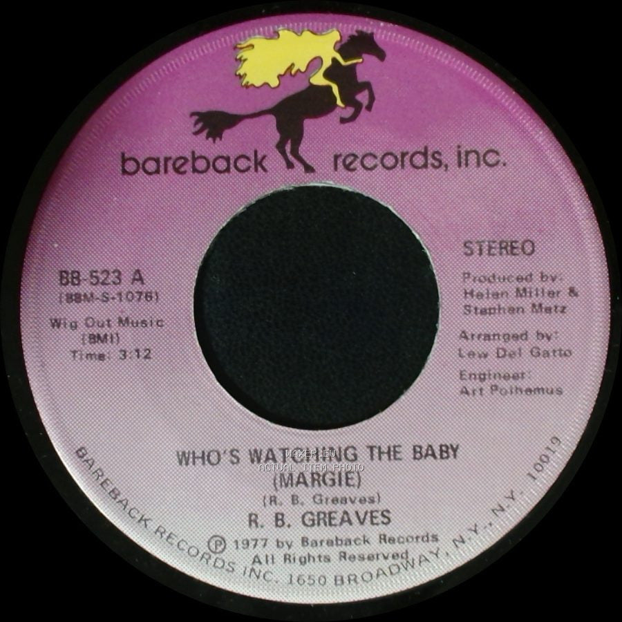 R. B. Greaves - Who's Watching The Baby (Margie) / The Gods Watch It All side B