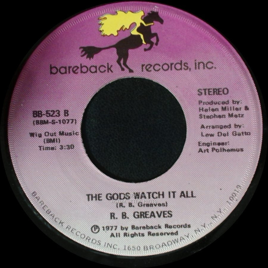R. B. Greaves - Who's Watching The Baby (Margie) / The Gods Watch It All side B