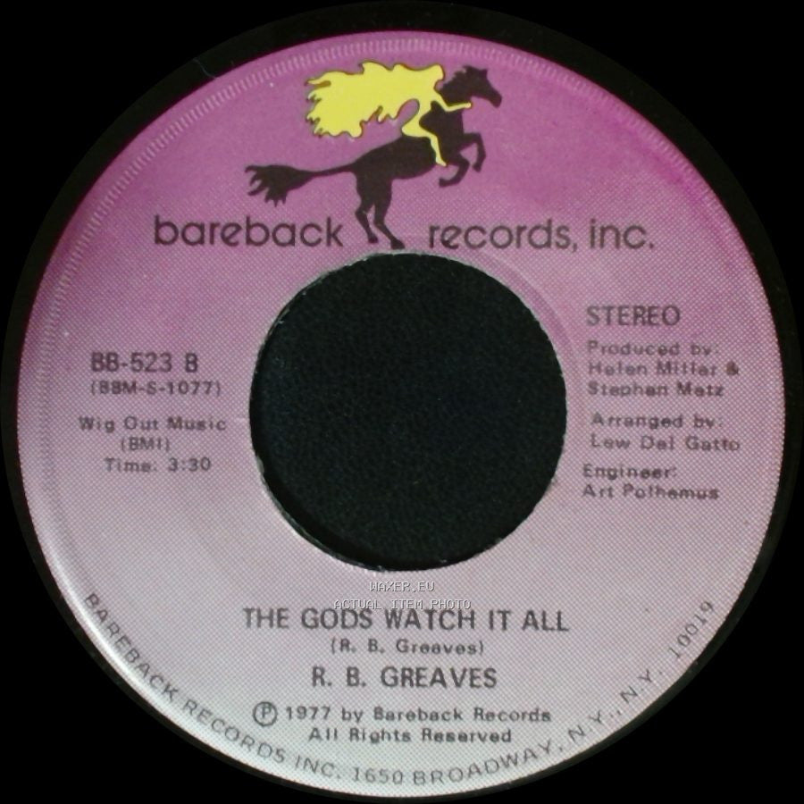 R. B. Greaves - Who's Watching The Baby (Margie) / The Gods Watch It All side B