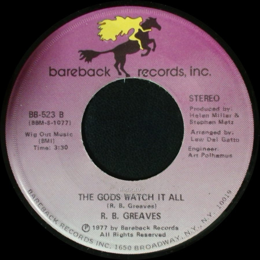 R. B. Greaves - Who's Watching The Baby (Margie) / The Gods Watch It All side B