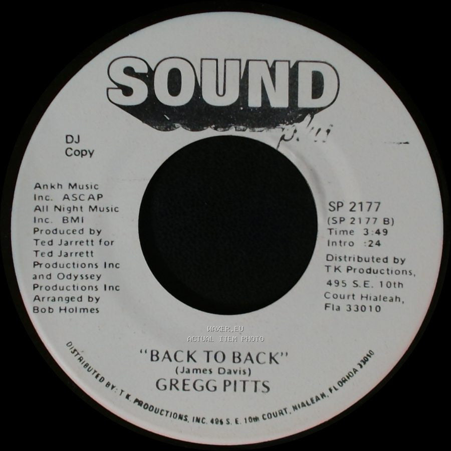 Gregg Pitts - Back To Back / Dedicated To You side A