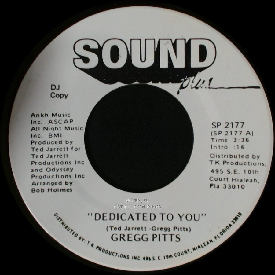 Gregg Pitts - Back To Back / Dedicated To You side B