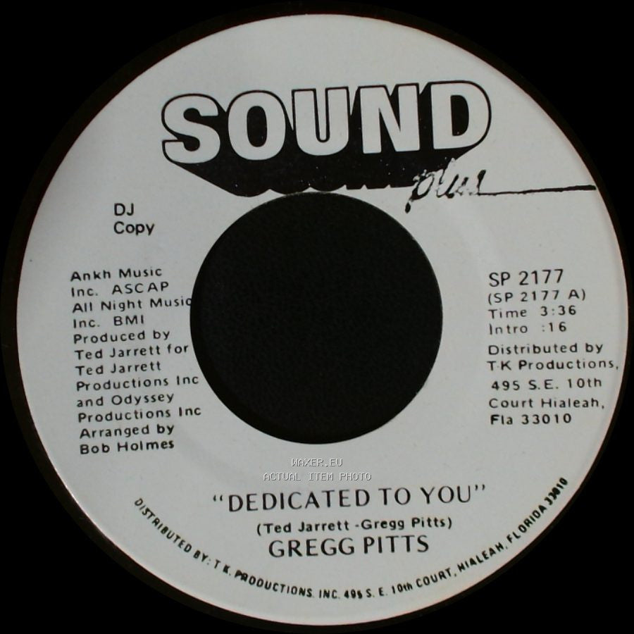 Gregg Pitts - Back To Back / Dedicated To You side A