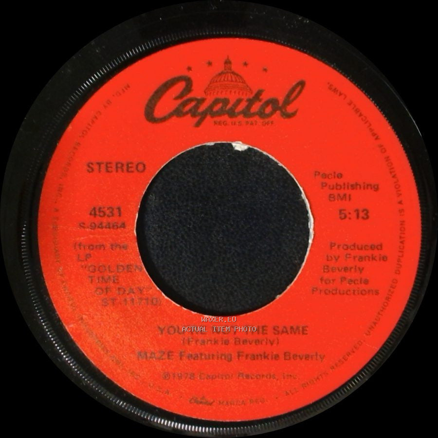 Maze Featuring Frankie Beverly - Workin' Together / You're Not The Same side B