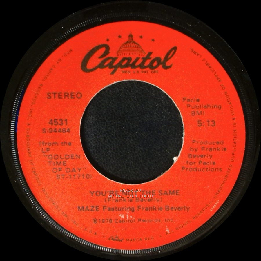 Maze Featuring Frankie Beverly - Workin' Together / You're Not The Same side B