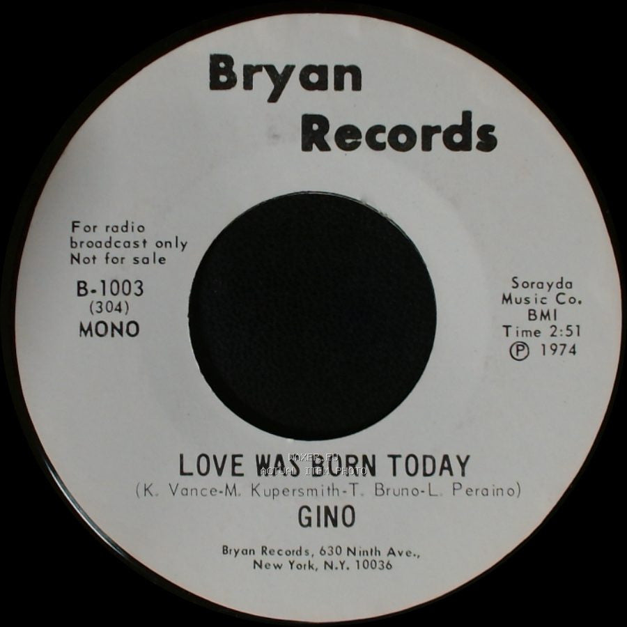 Gino - Love Was Born Today / Love Was Born Today side B