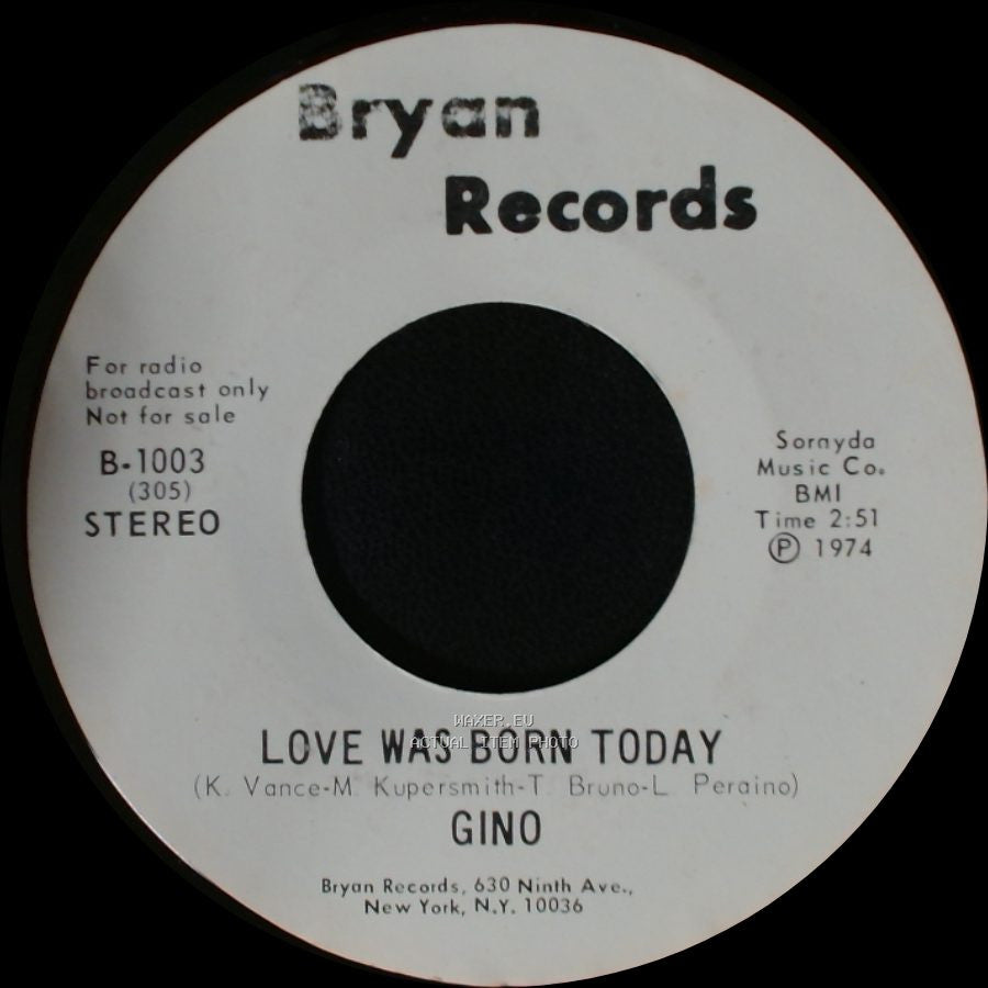 Gino - Love Was Born Today / Love Was Born Today side A