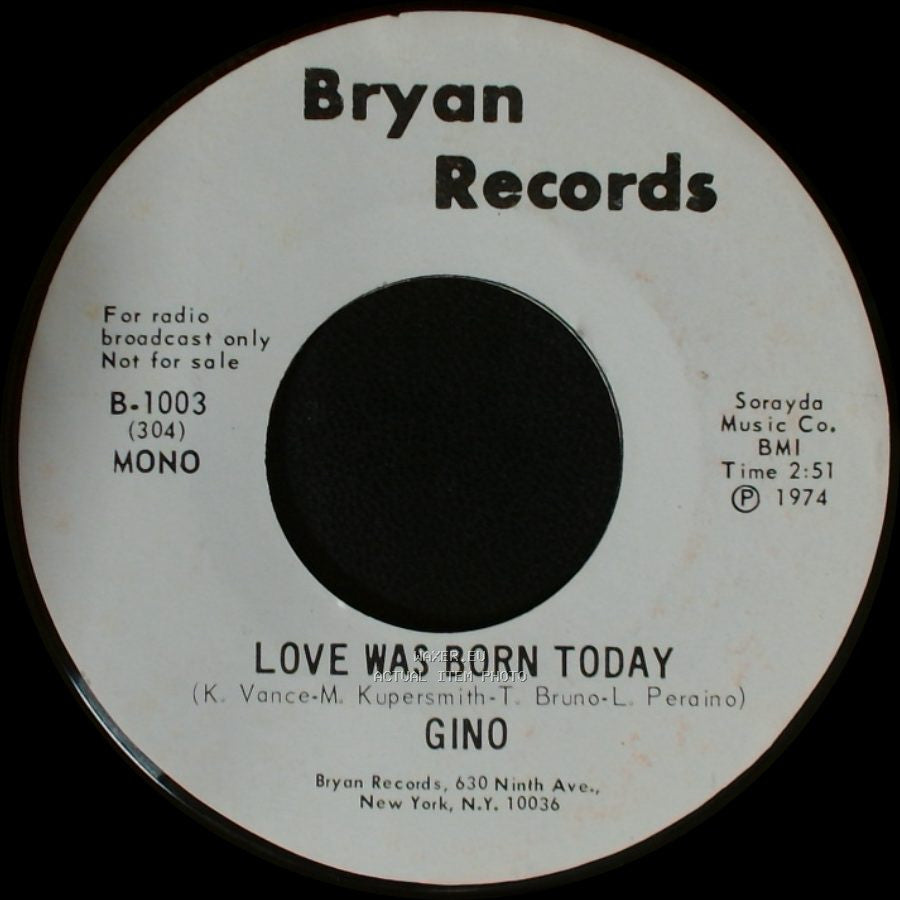 Gino - Love Was Born Today / Love Was Born Today side B