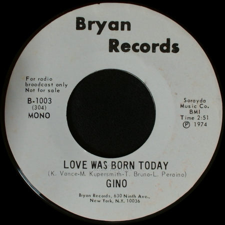 Gino - Love Was Born Today / Love Was Born Today side B