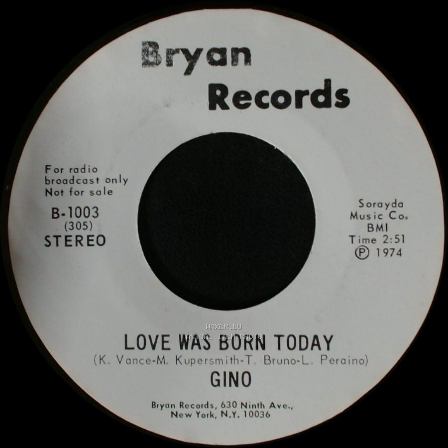 Gino - Love Was Born Today / Love Was Born Today side B
