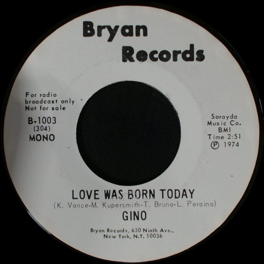 Gino - Love Was Born Today / Love Was Born Today side B