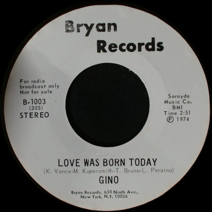 Gino - Love Was Born Today / Love Was Born Today side B
