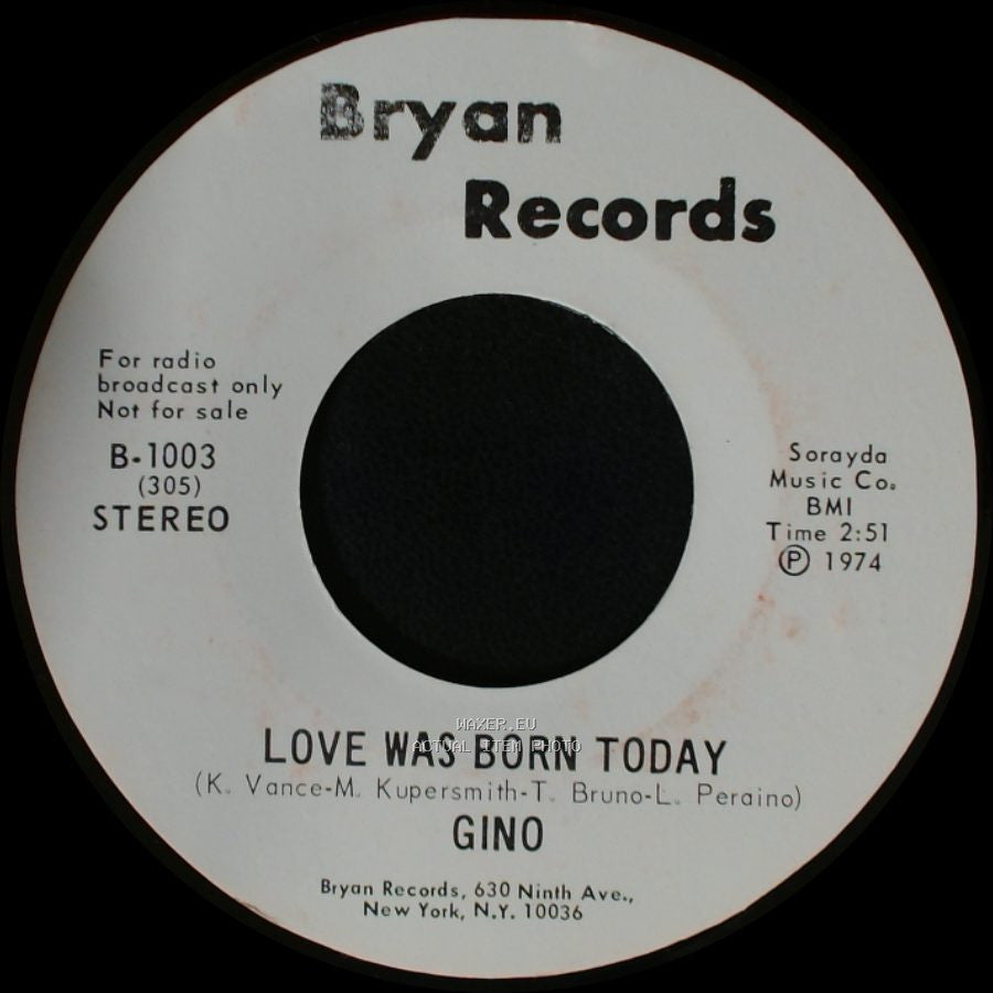 Gino - Love Was Born Today / Love Was Born Today side B