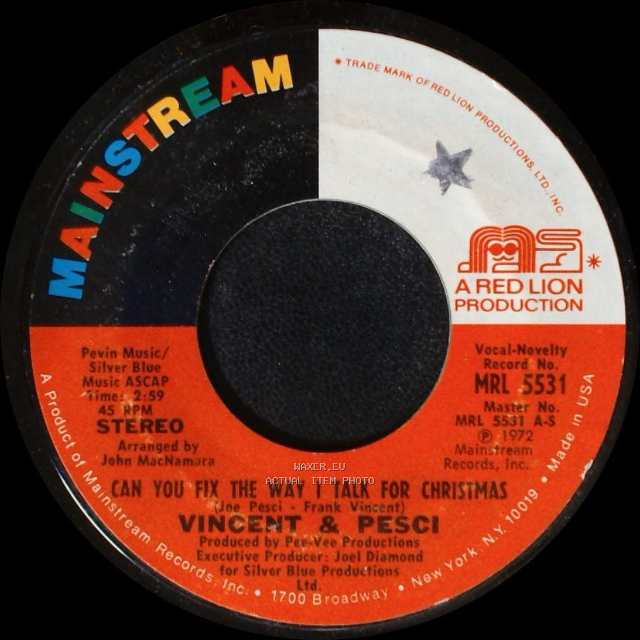 Vincent & Pesci - Can You Fix The Way I Talk For Christmas / Little People Blues side B