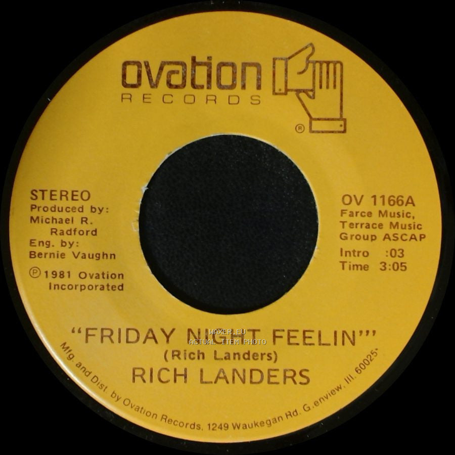 Rich Landers - Friday Night Feelin' / The Lady Waiting At Home side A
