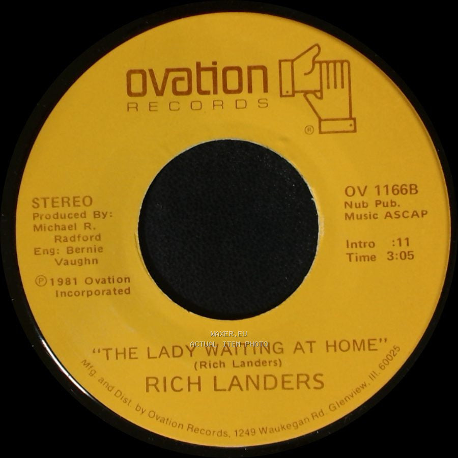 Rich Landers - Friday Night Feelin' / The Lady Waiting At Home side B