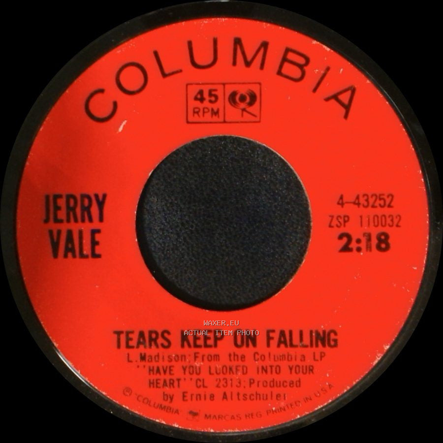 Jerry Vale - Now / Tears Keep On Falling side B
