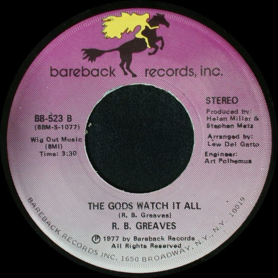 R. B. Greaves - Who's Watching The Baby (Margie) / The Gods Watch It All side B