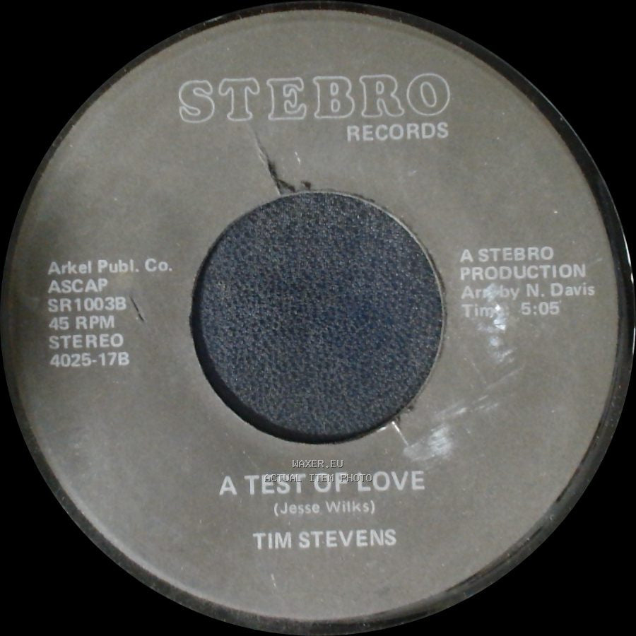 Tim Stevens With The Chords & North Side Youth Ensemble / Tim Stevens - Love Power / A Test Of Love side B