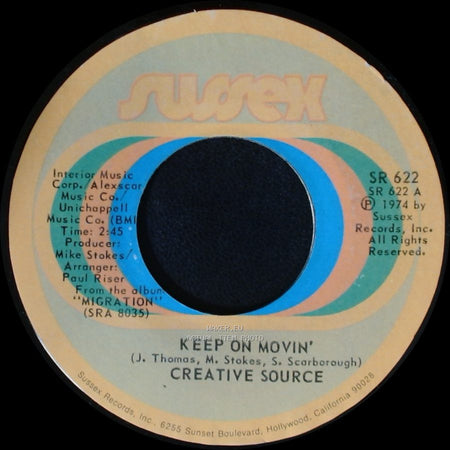 Creative Source - Keep On Movin' / I Just Can't See Myself Without You side A