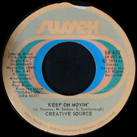 Creative Source - Keep On Movin' / I Just Can't See Myself Without You side B