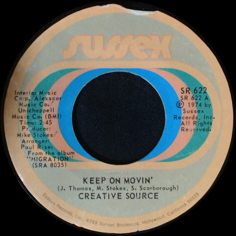 Creative Source - Keep On Movin' / I Just Can't See Myself Without You side B