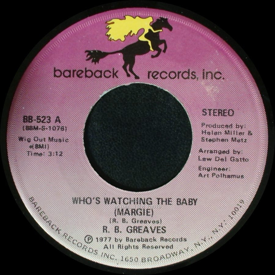 R. B. Greaves - Who's Watching The Baby (Margie) / The Gods Watch It All side B
