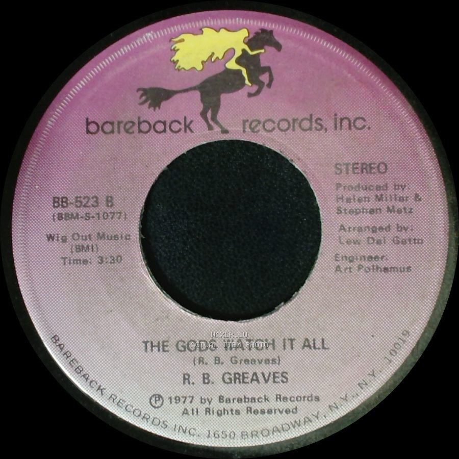 R. B. Greaves - Who's Watching The Baby (Margie) / The Gods Watch It All side B