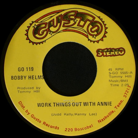 Bobby Helms - With Jenny On My Mind / Work Things Out With Annie side B