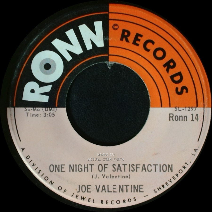 Joe Valentine - I Can't Stand To See You Go / One Night Of Satisfaction side B