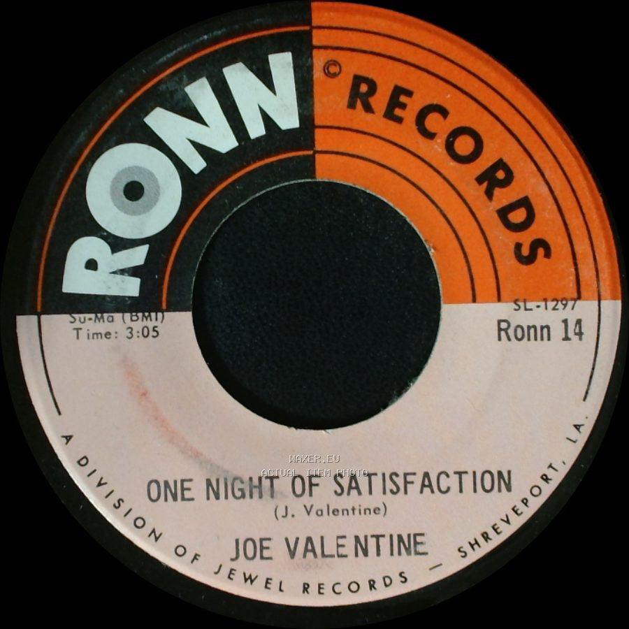 Joe Valentine - I Can't Stand To See You Go / One Night Of Satisfaction side B