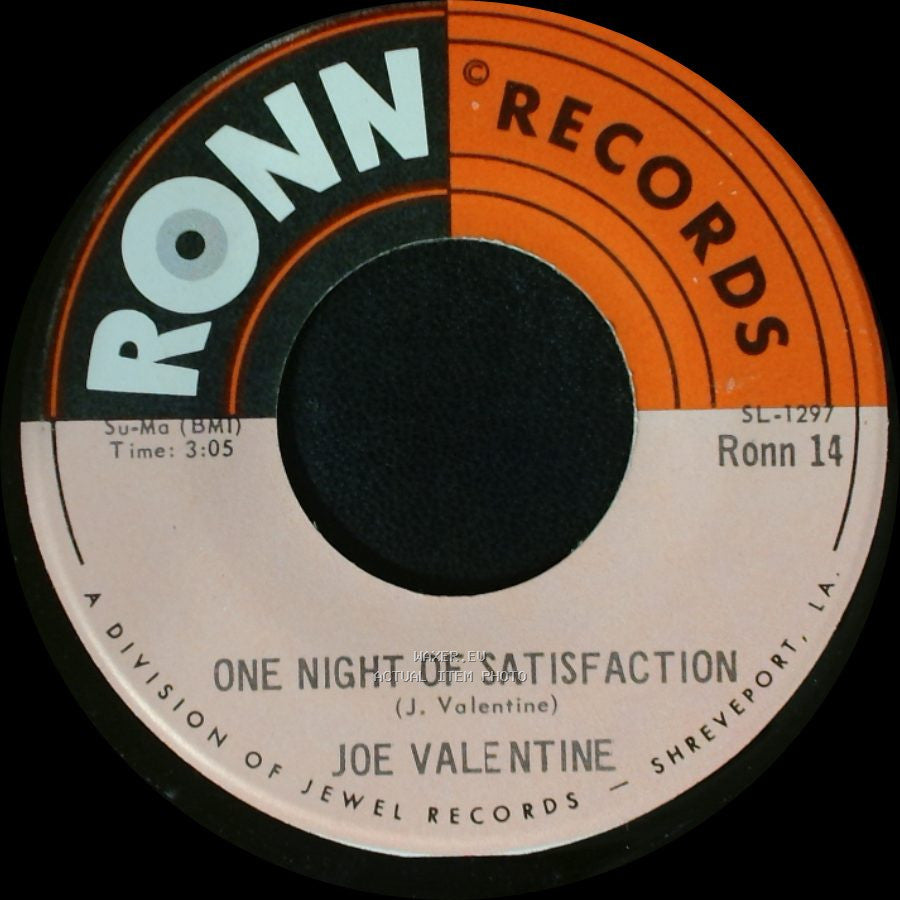 Joe Valentine - One Night Of Satisfaction / I Can't Stand To See You Go side B