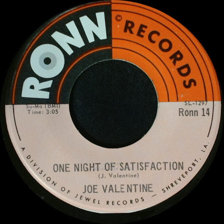 Joe Valentine - One Night Of Satisfaction / I Can't Stand To See You Go side B