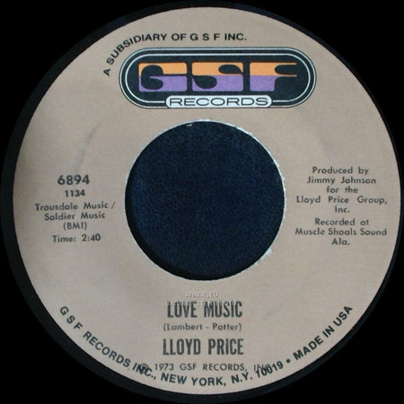 Lloyd Price - Love Music / Just For Baby side A
