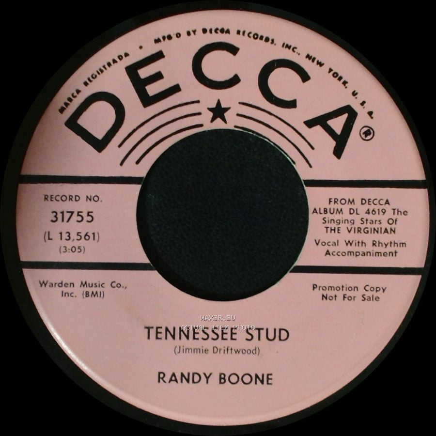 Randy Boone - Just Waitin' / Tennessee Stud side B