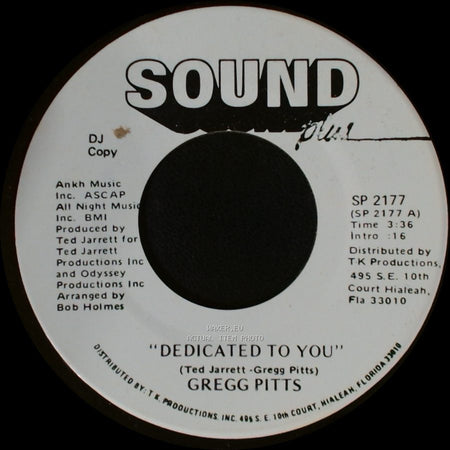 Gregg Pitts - Back To Back / Dedicated To You side A