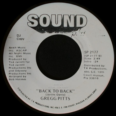 Gregg Pitts - Back To Back / Dedicated To You side B