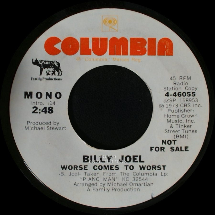 Billy Joel - Worse Comes To Worst / Worse Comes To Worst side B