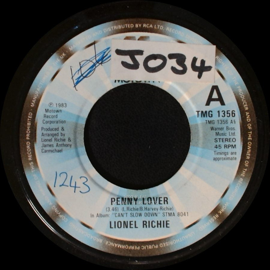 Lionel Richie - Penny Lover / You Are side A