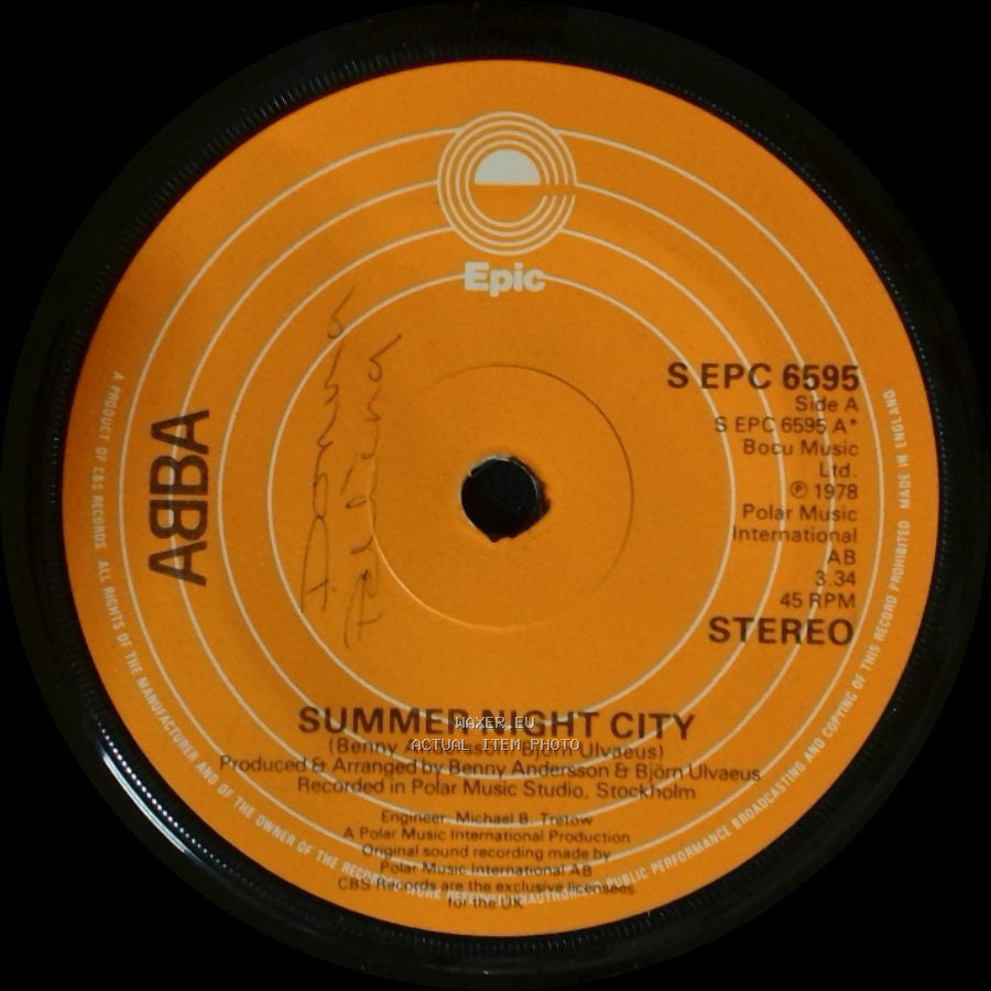 Abba - Summer Night City / Medley: Pick A Bale Of Cotton / On Top Of Old Smokey / Midnight Special side A