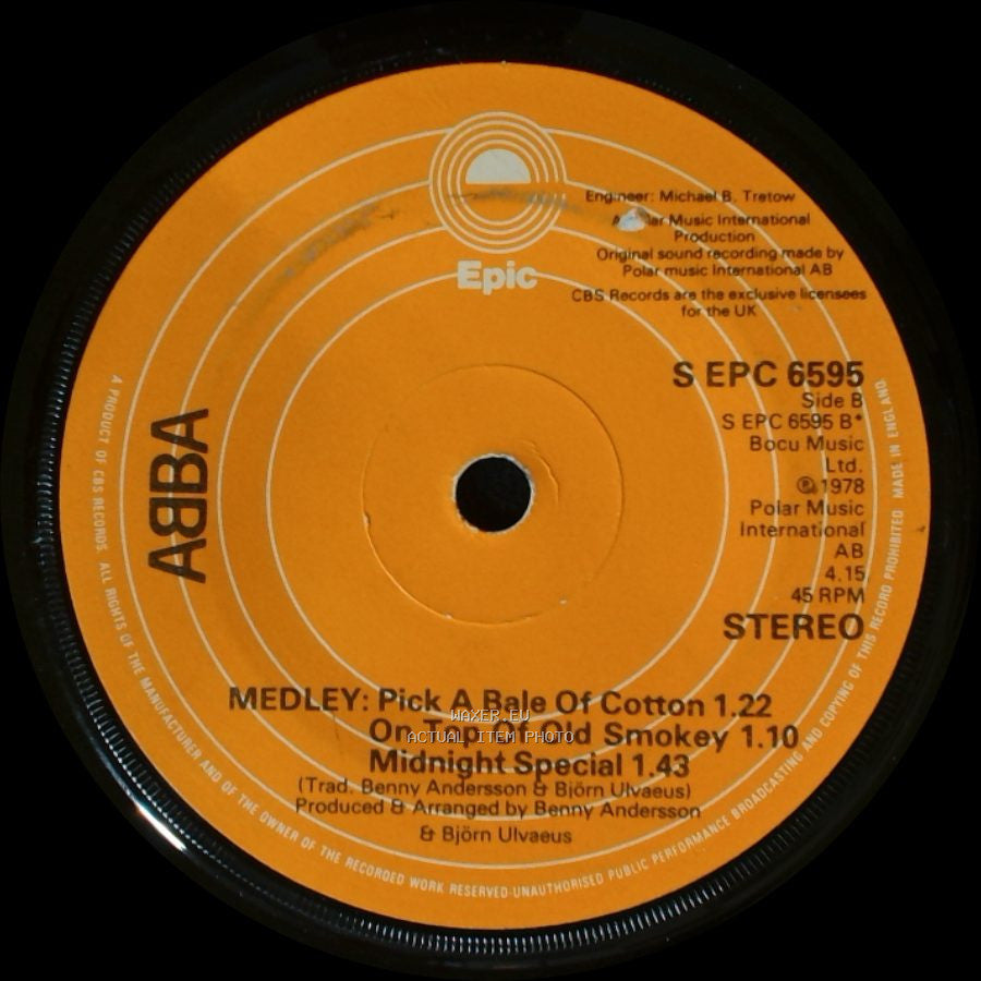 Abba - Summer Night City / Medley: Pick A Bale Of Cotton / On Top Of Old Smokey / Midnight Special side B